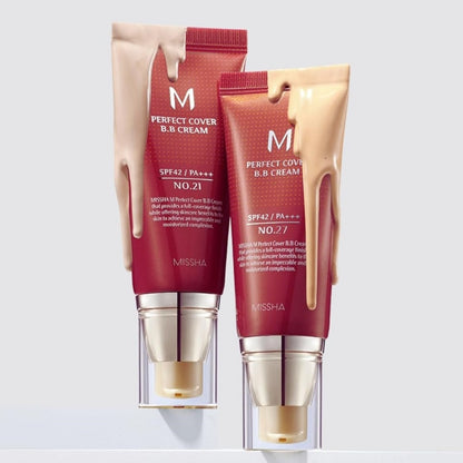 Perfect Cover BB Cream No.21Light Beige - Medium with Warm Undertone SPF 42 PA +++ / 1.69 Fl Oz - Tinted Moisturizer for face with SPF—XDX