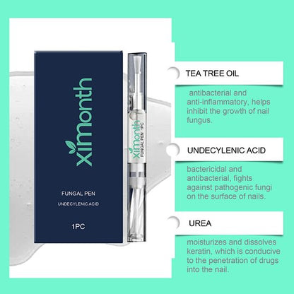 XIMONTH Fungus Pen - UNDECYLENIC ACID 25% - Daily Solution for Brittle & Thickened Nails-XDX